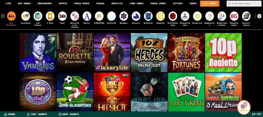 Casino games at Bitkingz