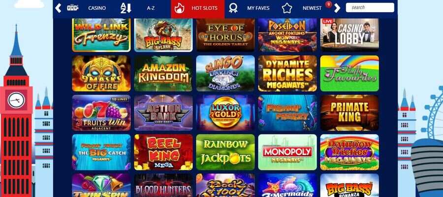 Games at Britain Play Casino