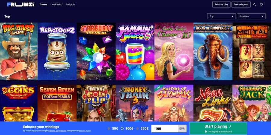 Frumzi Casino games