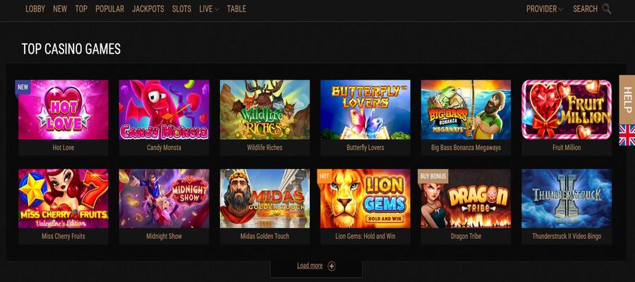 Games at King Billy Casino