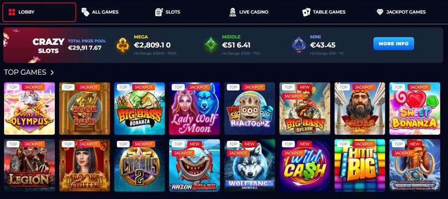 Games at Megaslot Casino