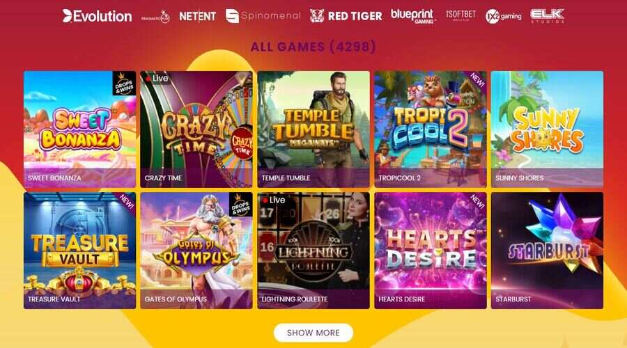 Games at Mount Gold Casino