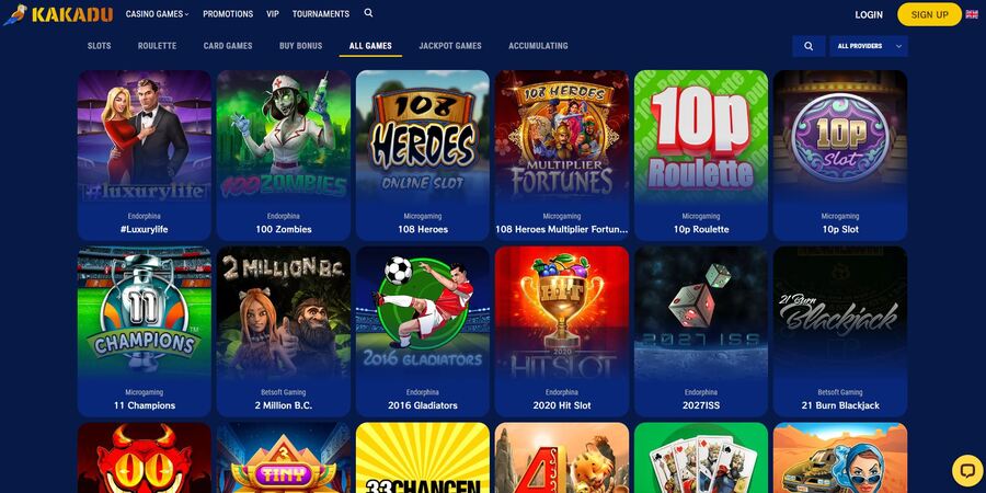 Kakadu Online Casino games
