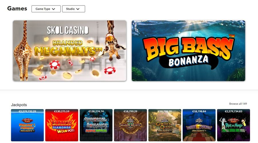 Skol Casino games