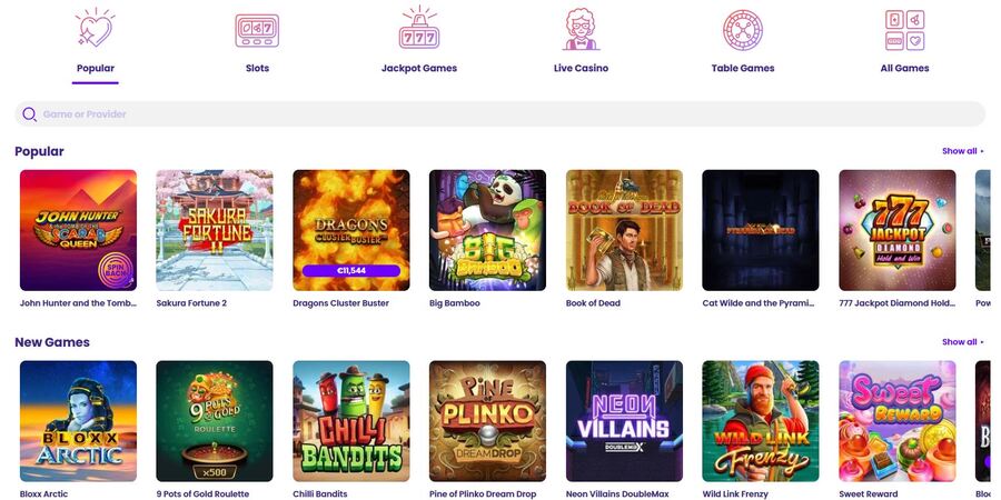 Wildz casino games