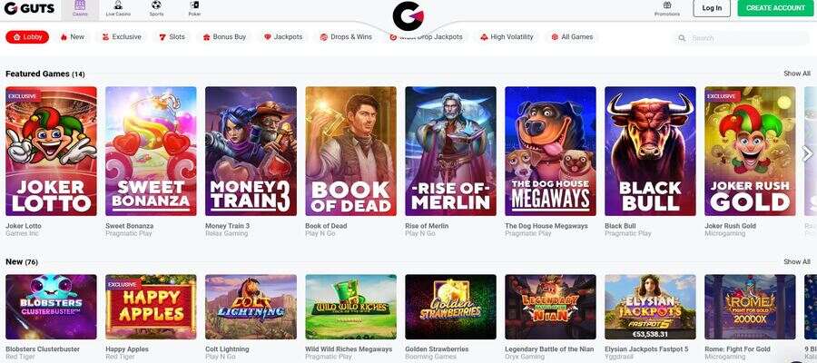 casino games at guts