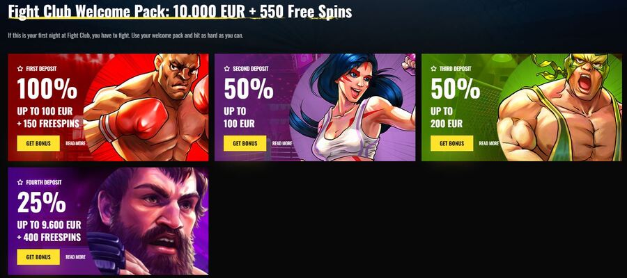 fight club casino welcome bonus