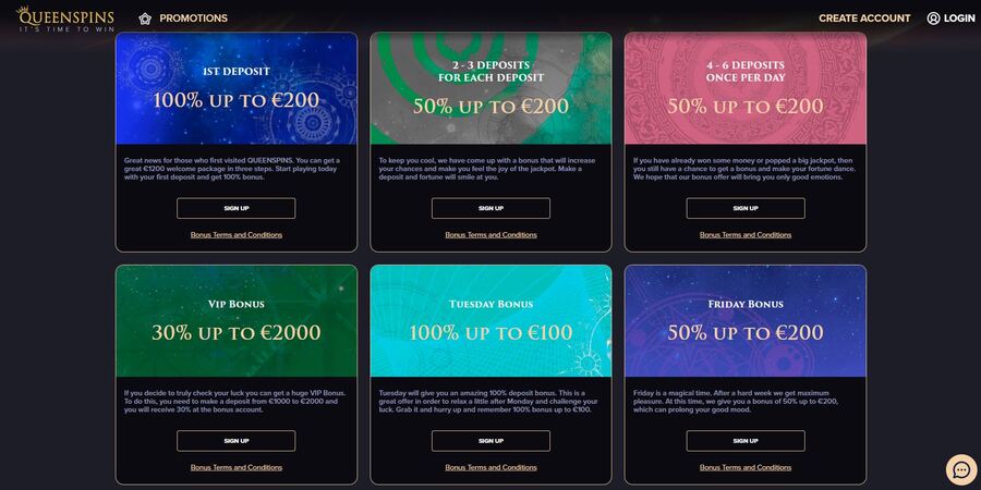 queenspins casino bonuses