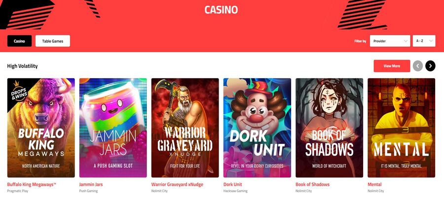 casino games at ultracasino