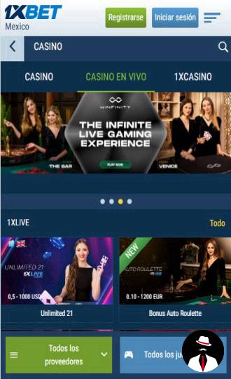 1xbet casino bono mx