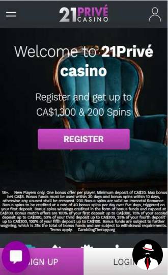 21 prive casino bonus canada