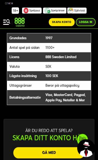888 casino recension sverige