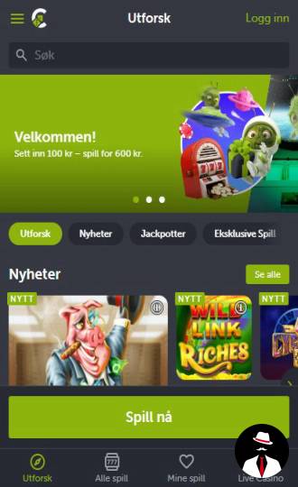 comeon casino anmeldelse bonus no