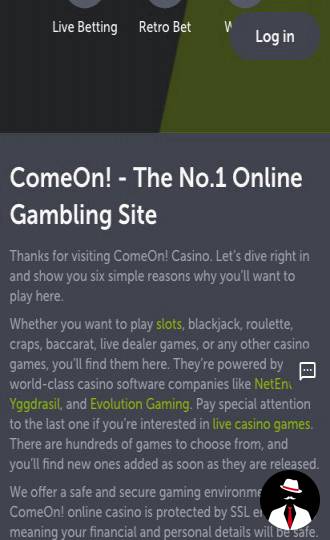 comeon casino bonus en