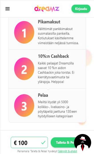 dreamz casino suomi