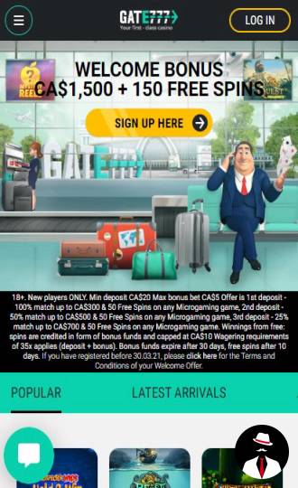 gate777 casino bonus canada