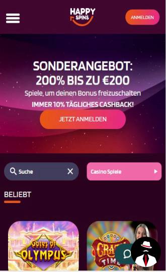 happyspins casino bonus at