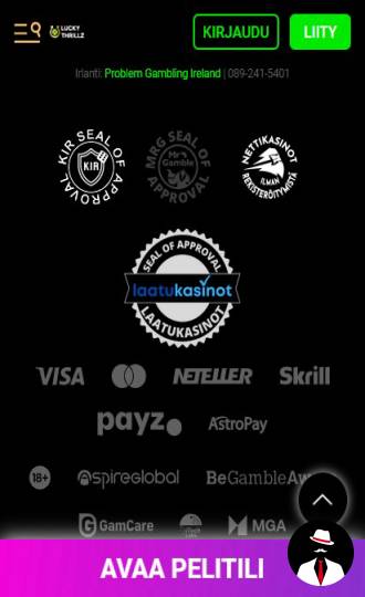 lucky thrillz casino kokemuksia suomi