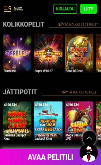 lucky thrillz casino suomi
