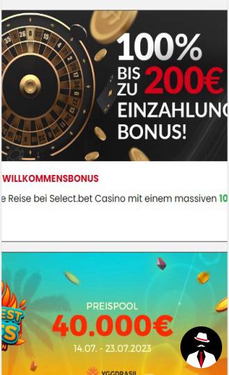 selectbet casino test bonus de
