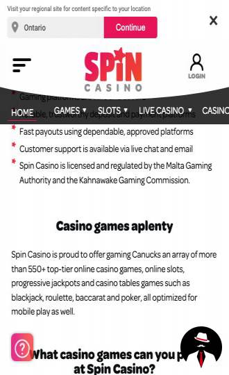 spin casino review canada