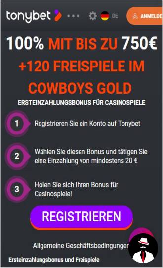 tonybet casino bonus at