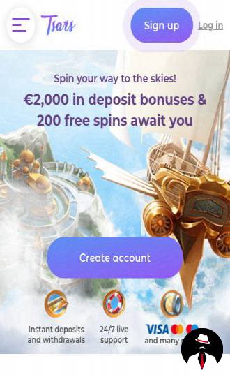 tsars casino bonus de