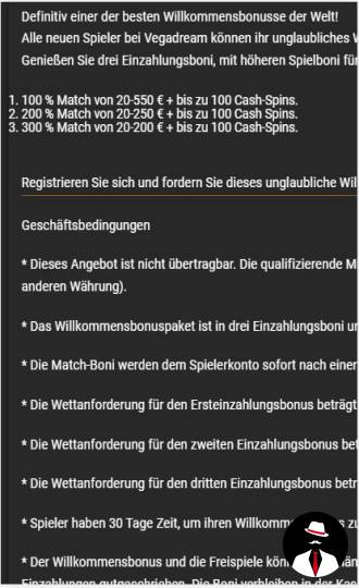 vegadream bewertung bonus de
