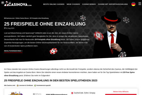 25 Freispiele ohne Einzahlung