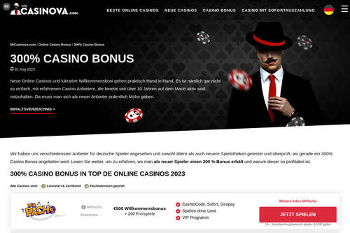 300% Casino Bonus