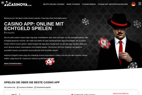 Casino App: Online mit Echtgeld spielen