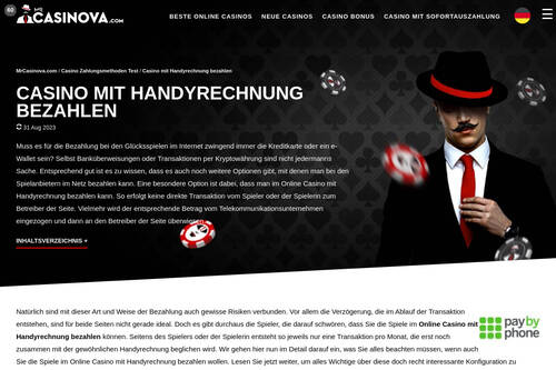 Casino mit Handyrechnung bezahlen