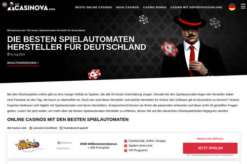 Die besten Spielautomaten Hersteller für Deutschland