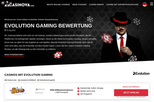 Evolution Gaming Bewertung