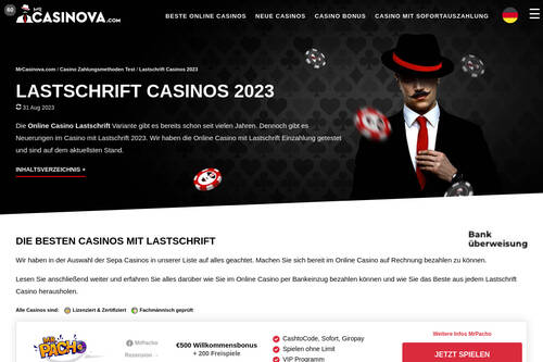 Lastschrift Casinos 2023