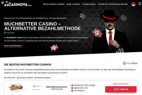 MuchBetter Casino – Alternative Bezahlmethode