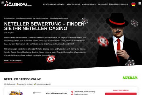 Neteller Bewertung – finden Sie Ihr Neteller Casino