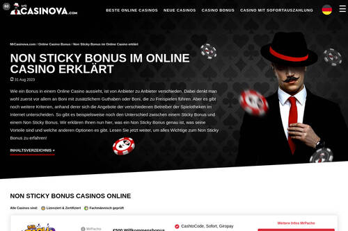Non Sticky Bonus im Online Casino erklärt