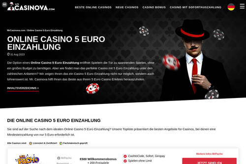 Online Casino 5 Euro Einzahlung