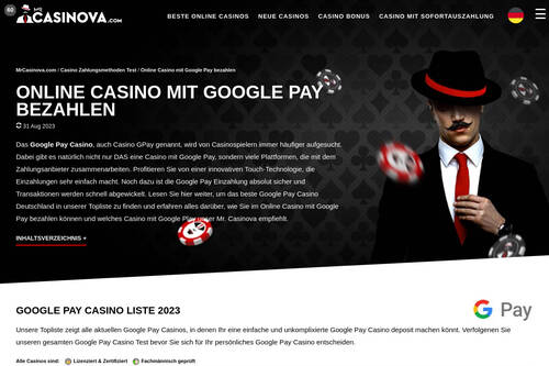 Online Casino mit Google Pay bezahlen