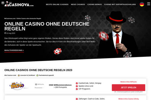 Online Casino ohne deutsche Regeln