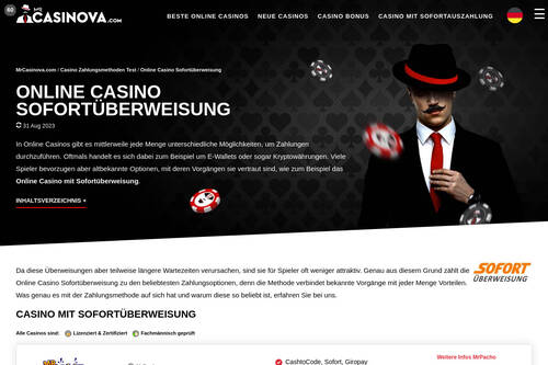 Online Casino Sofortüberweisung