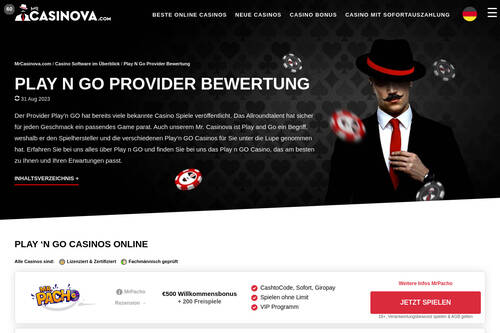 Play N Go Provider Bewertung