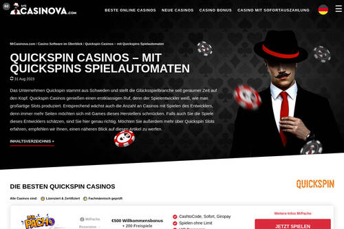 Quickspin Casinos – mit Quickspins Spielautomaten