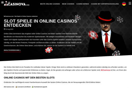 Slot Spiele in Online Casinos entdecken
