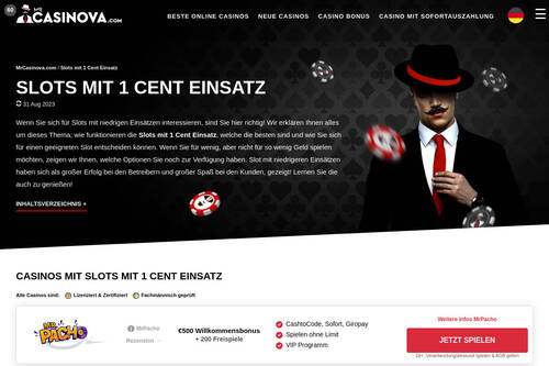 Slots mit 1 Cent Einsatz