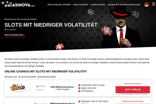 Slots mit niedriger Volatilität