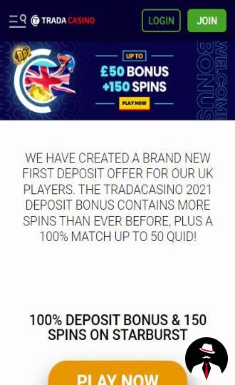 trada casino review bonus en